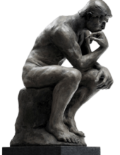 Attention Management - Statue of man sitting and thinking