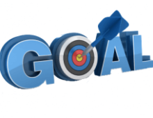 Graphic of the word goal with an arrow through the bullseye in the O