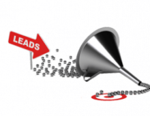 Graphic of leads going into a funnel